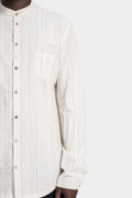 Marc Point | AW24 - Crinkled Striped Jacquard Korean Collar Shirt