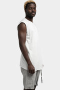 69 by Isaac Sellam | SS25 - Staple spine sleeveless t-shirt , Blanc