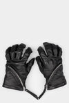 Spiral zip leather gloves