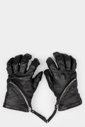 Spiral zip leather gloves