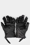 Spiral zip leather gloves