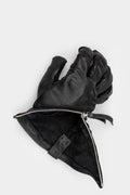 Spiral zip leather gloves