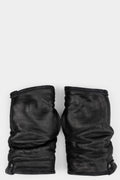 Leather mittan wool gloves