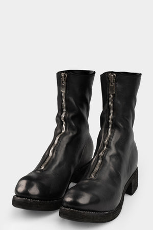 Guidi Front zip high top boots, Black