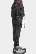 Cotton poplin cargo pants, Black marble
