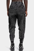 Cotton poplin cargo pants, Black marble