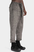 Cropped linen pants, Vegetal black