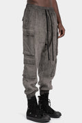 Linen cargo pants, Black marble