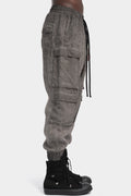 Linen cargo pants, Black marble
