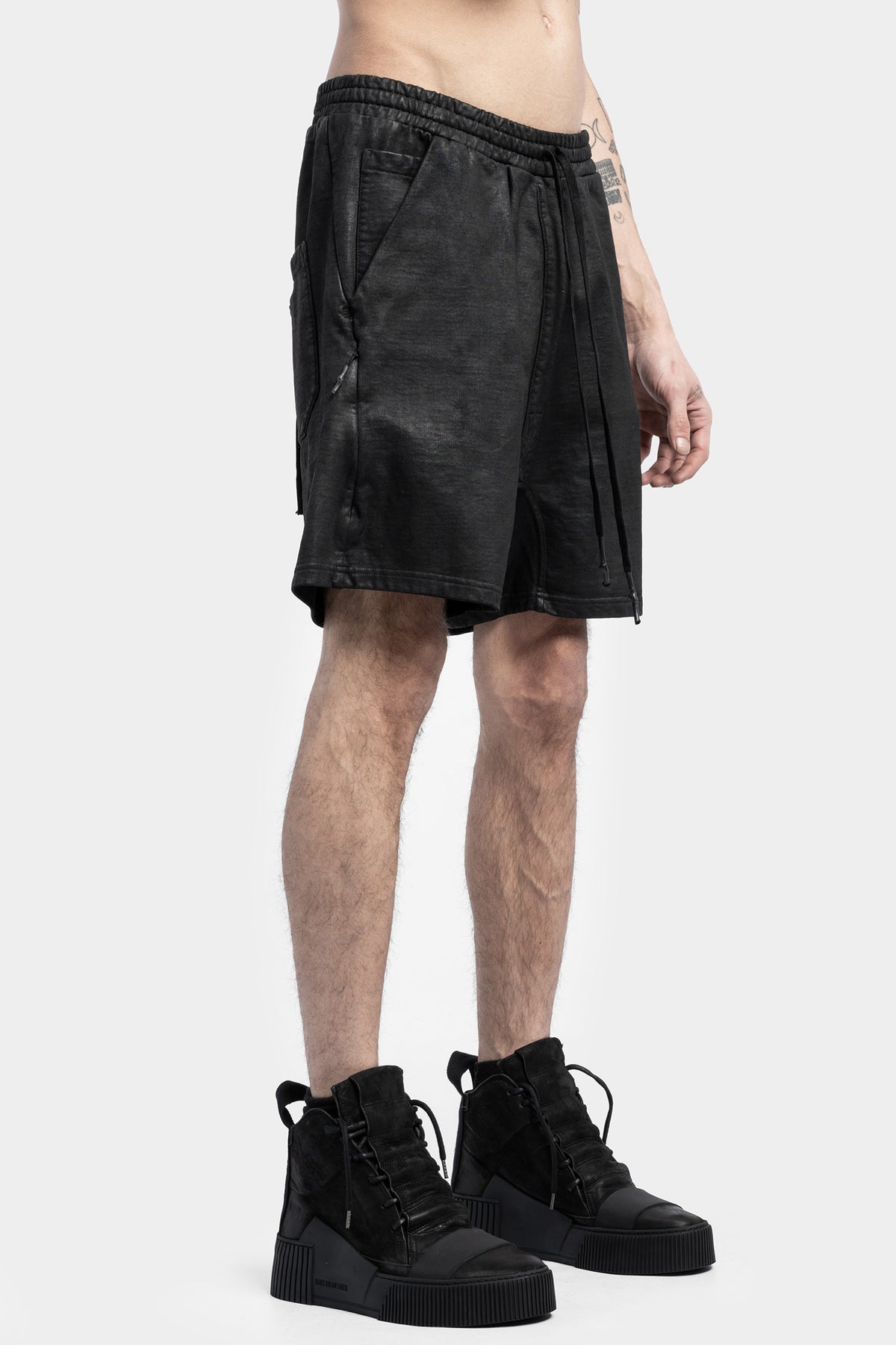 11 By BBS | SS23 - P27 - Cotton sweat shorts, coated black