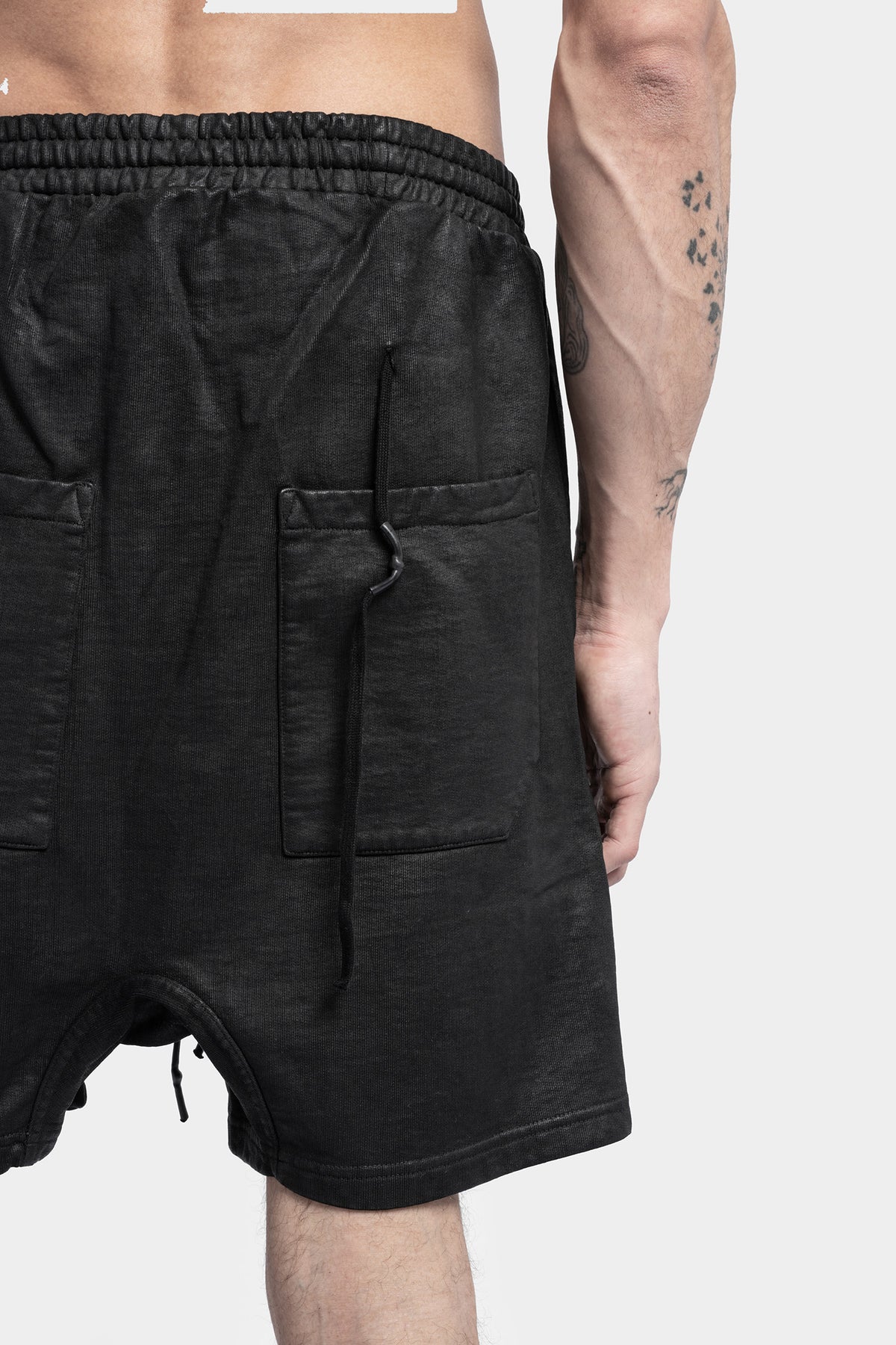 11 By BBS | SS23 - P27 - Cotton sweat shorts, coated black