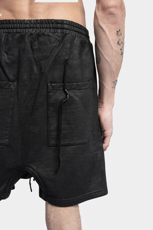 11 By BBS | SS23 - P27 - Cotton sweat shorts, coated black