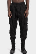 Cotton poplin cargo pants, Black