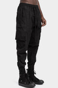 Cotton poplin cargo pants, Black