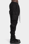 Cotton poplin cargo pants, Black