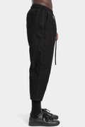 Cropped cotton poplin pants, Black
