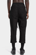 Cropped cotton poplin pants, Black
