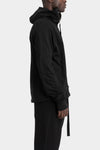 Thom Krom | SS26 - Contrast zip up hood sweater, Black MSJ694