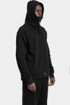 Thom Krom | SS26 - Contrast zip up hood sweater, Black MSJ694