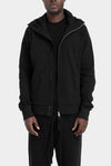 Thom Krom | SS26 - Contrast zip up hood sweater, Black MSJ694