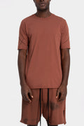 Tonal stitch cotton t-shirt, Red wood