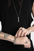 Enri Mars | Silver bar pendant necklace