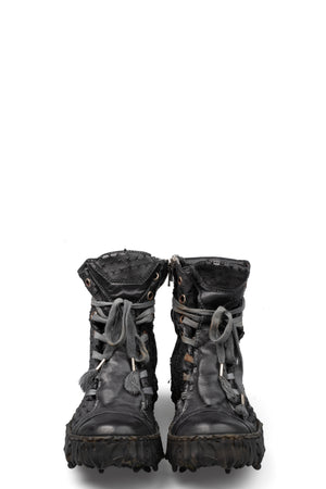 Culture of Brave Perforated High top melt sole laced sneakers MELM3