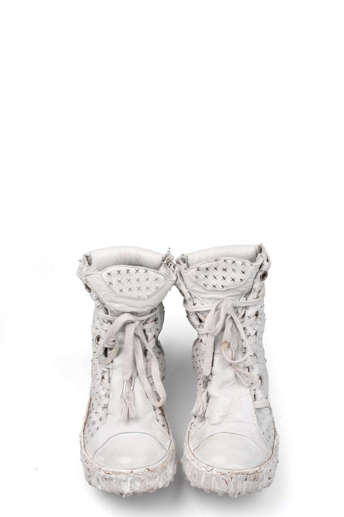 Culture of Brave Perforated High top melt sole laced sneakers MELM3