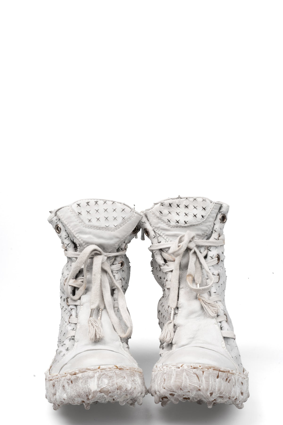 Culture of Brave Perforated High top melt sole laced sneakers MELM3