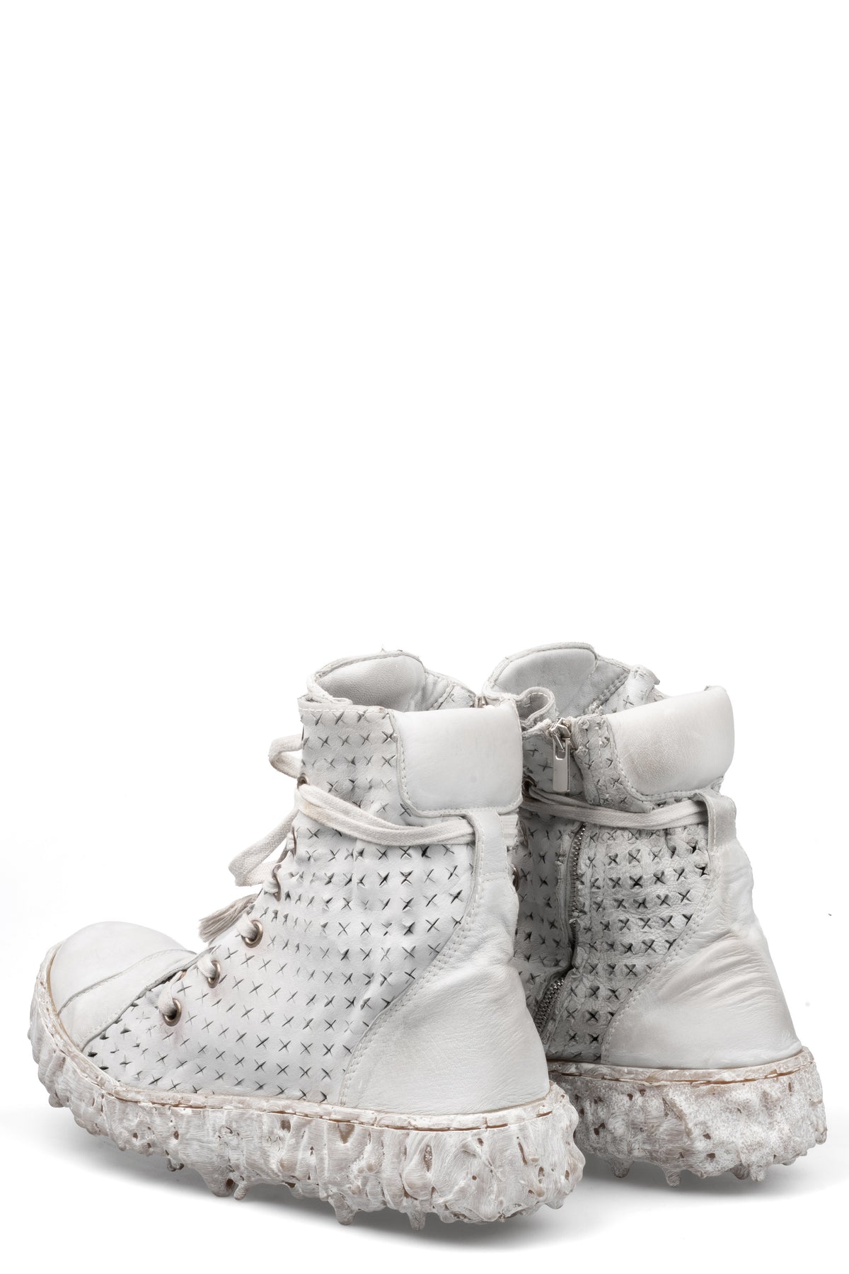 Culture of Brave Perforated High top melt sole laced sneakers MELM3