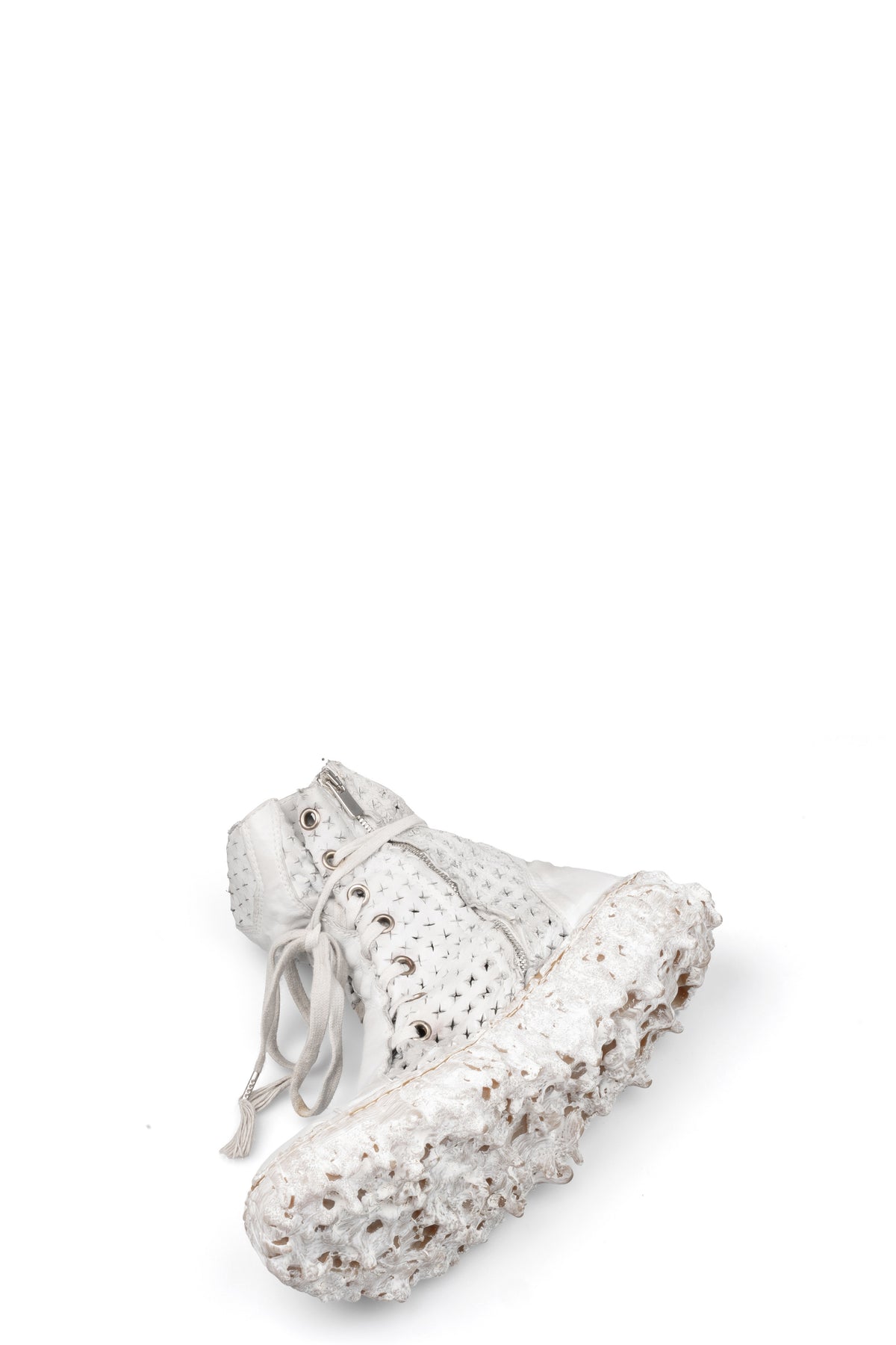 Culture of Brave Perforated High top melt sole laced sneakers MELM3