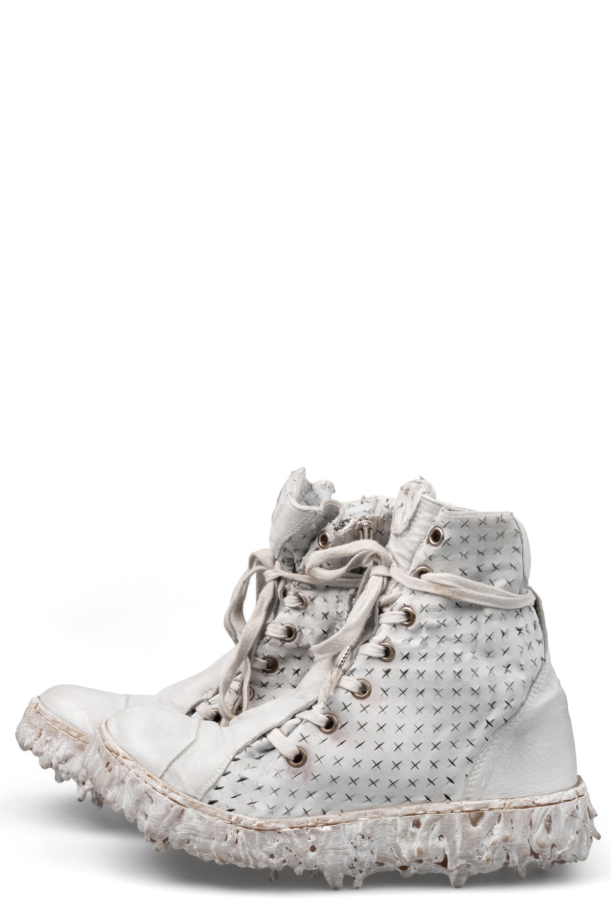 Culture of Brave Perforated High top melt sole laced sneakers MELM3
