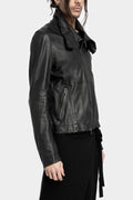 JULIUS_7 | Permanent - High neck cropped lamb leather jacket
