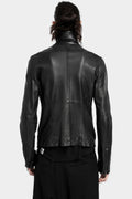 JULIUS_7 | Permanent - High neck cropped lamb leather jacket
