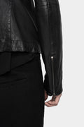 JULIUS_7 | Permanent - High neck cropped lamb leather jacket