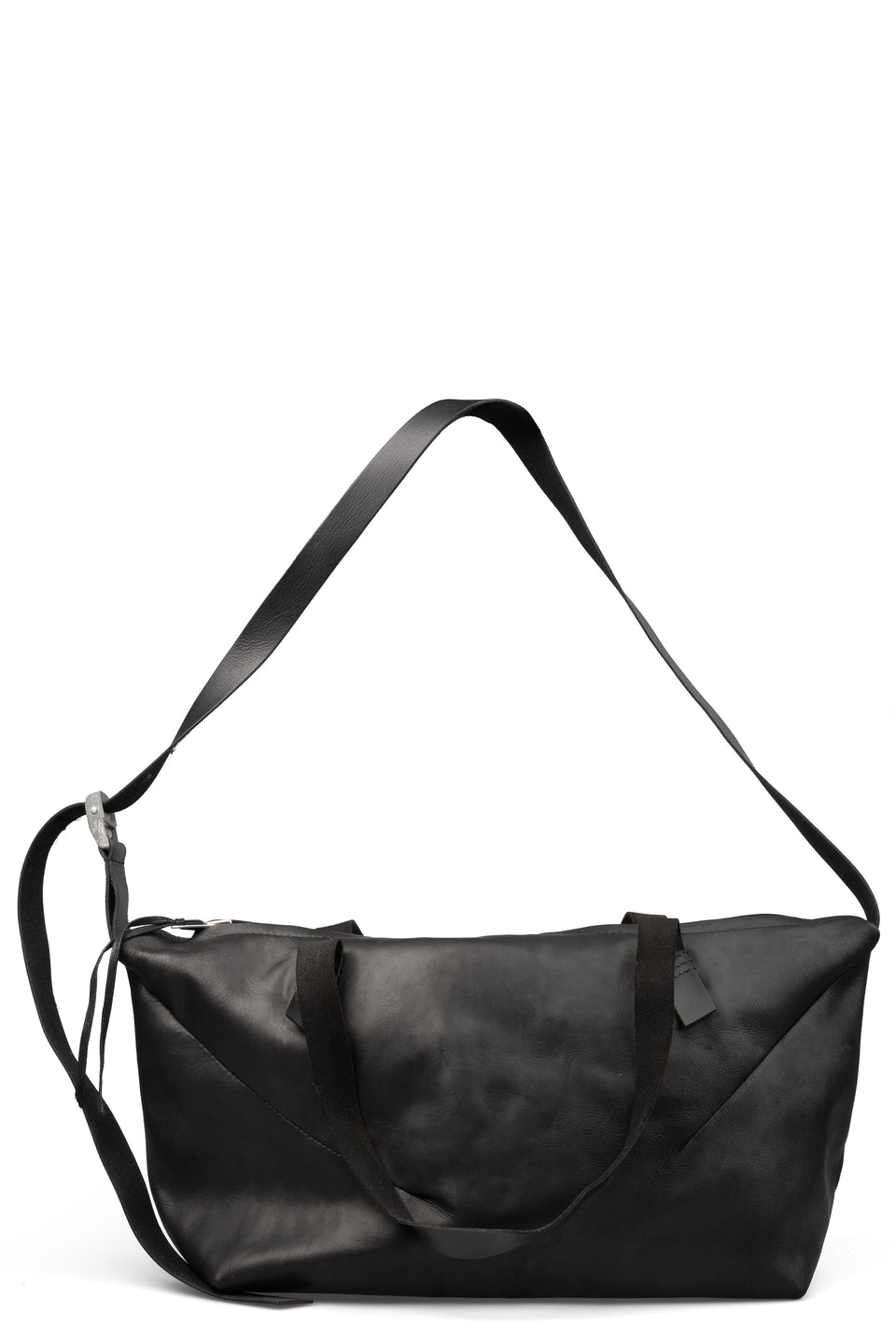 Small leather weekender bag
