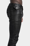 Julius_7 | AW24 - Folded split knee jeans, Coated