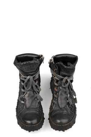 Culture of Brave Perforated High top melt sole laced sneakers MELM3