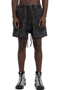 Papery cotton shorts, Black marble