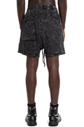 Papery cotton shorts, Black marble