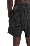 Papery cotton shorts, Black marble