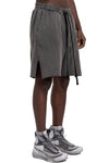 Cotton drawstring shorts, Dark used grey