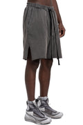 Cotton drawstring shorts, Dark used grey