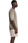 Thom Krom | SS26 - Layered t-shirt, Cold dye olive MTS940