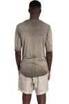 Thom Krom | SS26 - Layered t-shirt, Cold dye olive MTS940