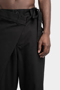 Front wrap wool blend pants