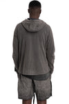 Thom Krom | SS26 - Contrast zip up hood sweater, Dark used grey MSJ694