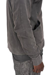 Contrast zip up hood sweater, Dark used grey