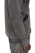 Contrast zip up hood sweater, Dark used grey