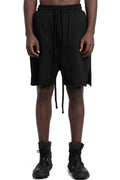 Cotton drawstring shorts, Black